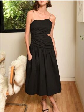 Molly one shoulder poplin dress